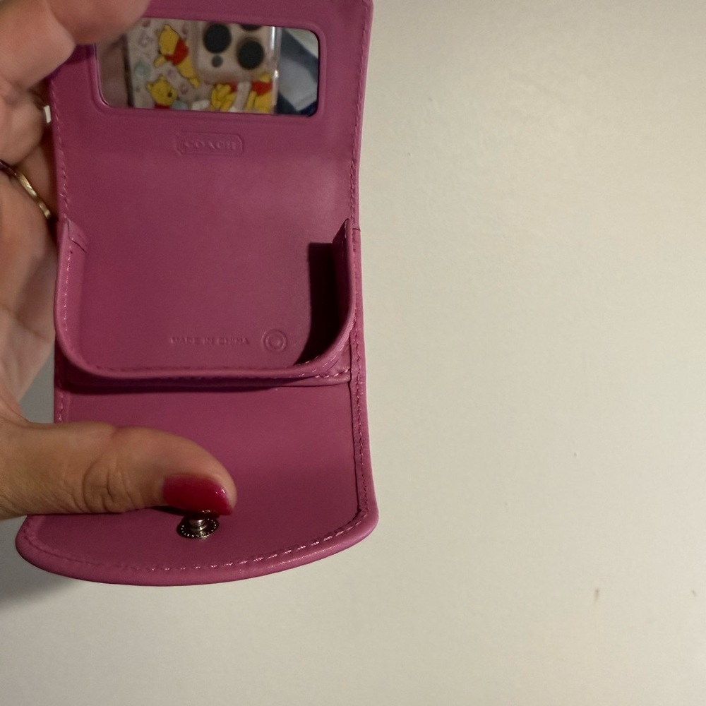 Coach Embossed Contact Lense Case Orchid Pink Leather - Picture 8 of 8